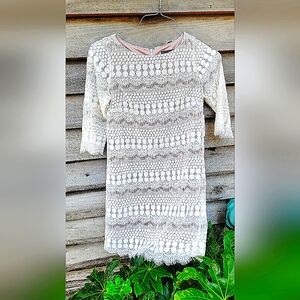 NWT Elegant Ivory Lace Dress-6P